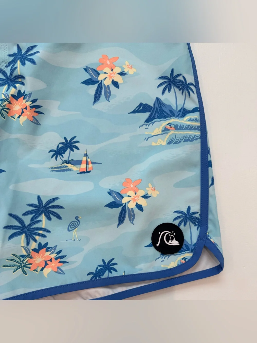Quiksilver Highline Surf Silk Blue Printed Board Shorts, 36